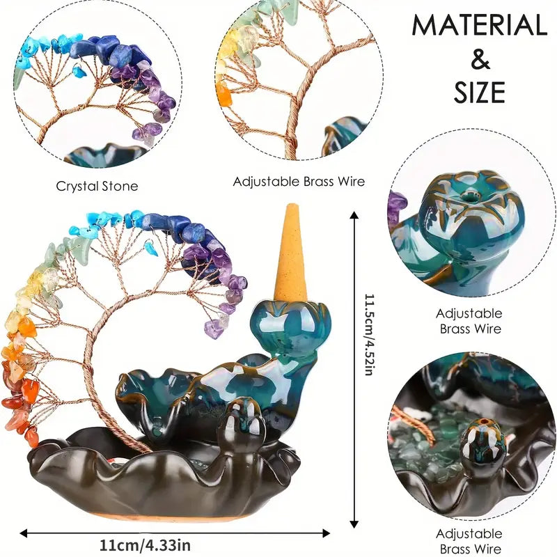 Colorful Crystal Curved Incense Burner